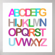 affiche colorée de crèche d'alphabet