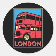 affiche d'art déco de Londres Westminster Angleter Adhésifs Ronds