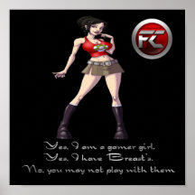 Affiche de fille de Gamer