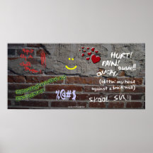 Affiche de graffiti de mur de briques