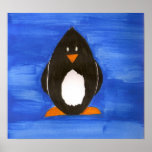 Affiche de pingouin d'aquarelle