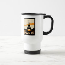 affiche de voyage d'art déco de Paris rétro Tasse