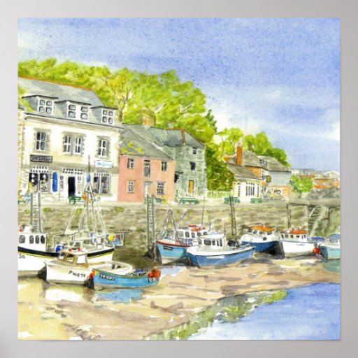 Affiche "des fonds boueux (Padstow)"