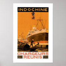 Affiche d'Indochine Chargeurs Reunis