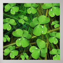 Affiche du jour de St Patrick vert de shamrock