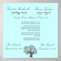 Affiche encadrée de cadeau d'art de Mitzvah de bar