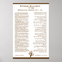 Affiche encadrée de cadeau d'art de Mitzvah de bar