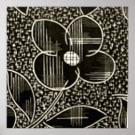 Affiche noire et blanche de marguerite