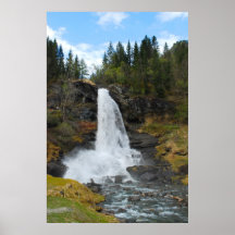 Affiche norvégienne de cascade