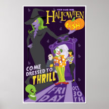 Affiche personnalisée de partie de Halloween vendr