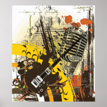 Affiche vintage de musique