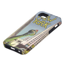 Affiche vintage de voyage, points de repère de New Coque Case-Mate iPhone 5