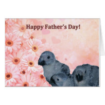 African Grey Parrot Father's Day Card