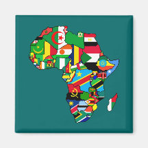 Afrikanische Karte von Afrika-Flaggen innerhalb de Kühlschrankmagnet