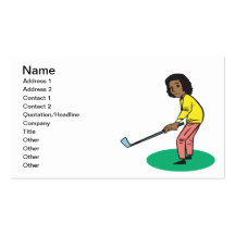 Afroamerikaner-Frauen-Golfspieler Visitenkarten Vorlagen