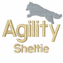 Agility-Sheltie gesticktes T-Shirt