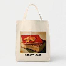 AHORN-BLATT, ALTE BÜCHER, BIBLIOTHEKS-TASCHE
