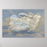 Ailes d'ange de bébé dormant dans la main de Dieu Posters