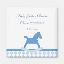 Aimant bleu de bébé de cheval de basculage nouvel