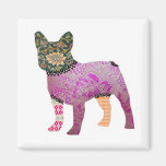 Aimant d'animal familier de patchwork de bouledogu