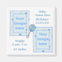 Aimant de faire-part de naissance de bébé