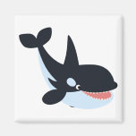 Aimant heureux mignon d'épaulard de bande dessinée magnets