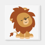 Aimant paisible mignon de lion de bande dessinée magnets