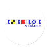 Alabama im Seeflaggenalphabet Runder Aufkleber
