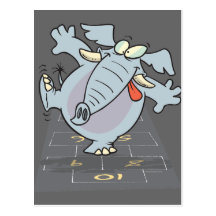 alberner niedlicher Hopseelefant Toon Postkarte