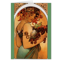 Alfons Mucha 5 Grußkarte