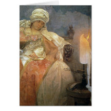 Alfons Mucha ~ Frauen mit brennender Kerze Karten