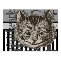 Alice im Wunderland-Cheshire-KatzeGrunge Postkarte