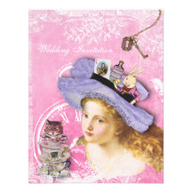 Alice lunatique dans des invitations de mariage du