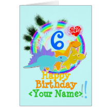 Alles Gute zum Geburtstag 6 Jahre, Ihre Namensdino