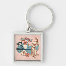 Aloha Hula Mädchen Keychain Schlüsselband