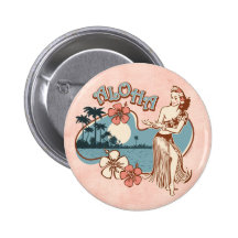 Aloha Hula Mädchenpin-Knopf Button