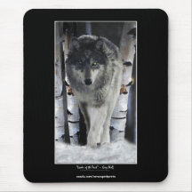 ALPHA GRAUER WOLF Tier-Anhänger Mousepad