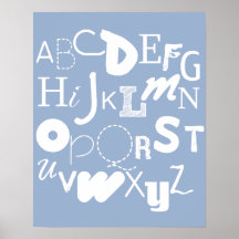 alphabet (bleu) posters