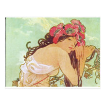 Alphonse Mucha. Ete/Sommer, 1896 Postkarten