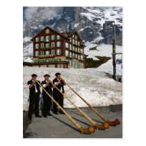 Alphorn Musiker in Kleine Scheidegg die Schweiz postkarten