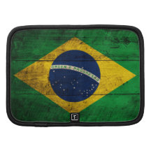 Alte hölzerne Brasilien-Flagge Mappe