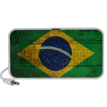 Alte hölzerne Brasilien-Flagge Mp3 Lautsprecher