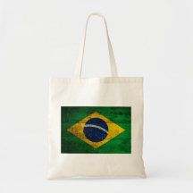 Alte hölzerne Brasilien-Flagge Taschen