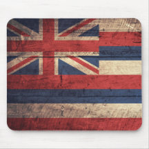 Alte hölzerne Hawaii-Flagge; Mousepad