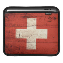 Alte hölzerne Schweizer Flagge iPad Sleeve
