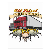 Alte Schul-LKW-Fahrer Postkarte