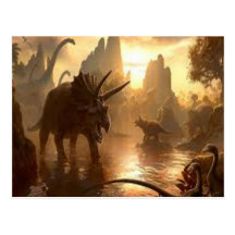alter Dinosaurier Postkarte