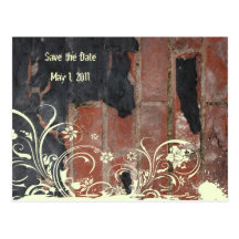 Alter roter Ziegelstein Save the Date Postkarte