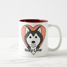 Amant de chien de traîneau sibérien tasse