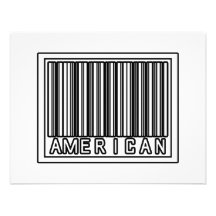 Américain de code barres cartons d'invitation personnalisés